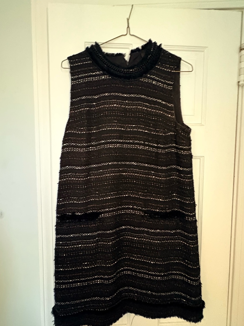 Rachel Zoe Black Tweed Sleeveless Mini Dress